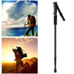 Sport si Outdoor - Camping - Accesorii camping si drumetii - Baston telescopic pentru drumetii "nordic walking", antishock, lungime 110 - 135 cm, culoare neagra - Infinity.ro