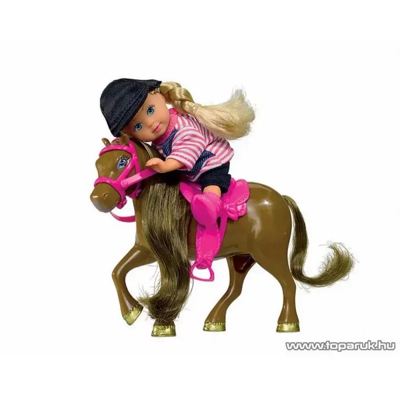 Jucarii, Copii si Bebe - Jucarii si jocuri - Papusi si accesorii - Papusi - Set papusica evi cu calut maro inchis - Infinity.ro