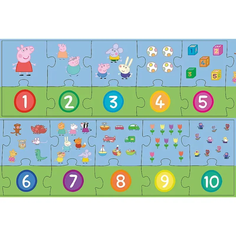 Jucarii, Copii si Bebe - Jucarii si jocuri - Jocuri si puzzle - Puzzle - Puzzle educational 20 piese numere peppa pig - Infinity.ro