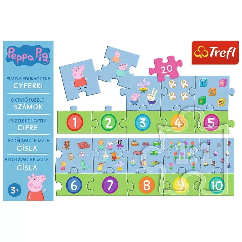 Jucarii, Copii si Bebe - Jucarii si jocuri - Jocuri si puzzle - Puzzle - Puzzle educational 20 piese numere peppa pig - Infinity.ro