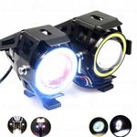 Auto si Moto - Electrice auto - Iluminare si semnalizare - Becuri auto - Proiector led cu lupa, angel eye alb si devil eye red, alimentare 12v, pentru off-road, atv, ssv, utv - Infinity.ro