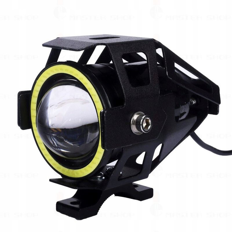 Auto si Moto - Electrice auto - Iluminare si semnalizare - Becuri auto - Proiector led cu lupa, angel eye alb si devil eye red, alimentare 12v, pentru off-road, atv, ssv, utv - Infinity.ro