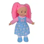 Jucarii, Copii si Bebe - Jucarii si jocuri - Papusi si accesorii - Papusi - Papusa flower dolly din material textil 38cm cu parul roz - Infinity.ro