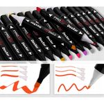 Carti si Birotica - Birotica - Instrumente de scris - Markere si carioci - Set 120 markere profesionale pentru pasionatii de desen, cu cap dublu gros - subtire, cu geanta de depozitare - Infinity.ro