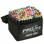 Carti si Birotica - Birotica - Instrumente de scris - Markere si carioci - Set 120 markere profesionale pentru pasionatii de desen, cu cap dublu gros - subtire, cu geanta de depozitare - Infinity.ro