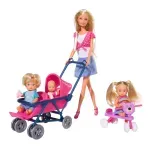 Jucarii, Copii si Bebe - Jucarii si jocuri - Papusi si accesorii - Papusi - Set papusa steffi cu 3 bebelusi si accesorii - Infinity.ro