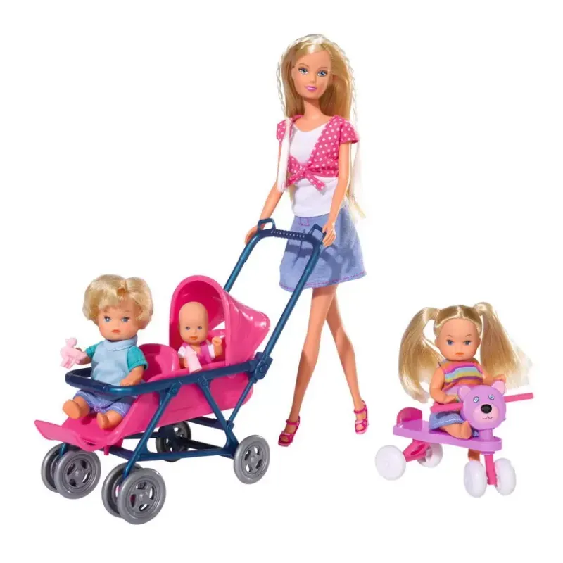 Jucarii, Copii si Bebe - Jucarii si jocuri - Papusi si accesorii - Papusi - Set papusa steffi cu 3 bebelusi si accesorii - Infinity.ro