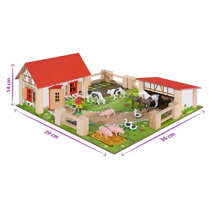 Jucarii, Copii si Bebe - Jucarii si jocuri - Jucarii & jocuri educative - Jucarii interactive - Ferma 38x35 cm cu 21 de accesorii - Infinity.ro
