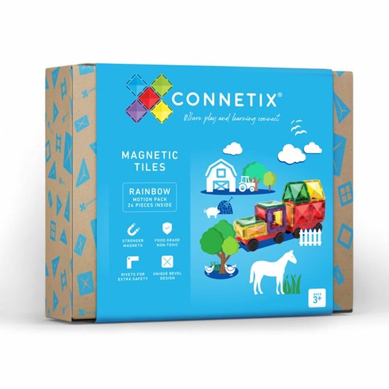 Jucarii, Copii si Bebe - Jucarii si jocuri - Seturi de constructie si cuburi - Seturi de constructie - Magnetic Tiles Set constructie magnetic, 24 piese masinute - Infinity.ro