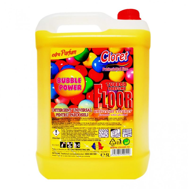 Casa si Gradina - Constructii - Materiale constructii - Solutii tratare suprafete - Detergent pardoseli Cloret Bubble Gum 5 L - Infinity.ro