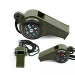 Sport si Outdoor - Camping - Accesorii camping si drumetii - Set 2 fluiere 3 in 1 IdeallStore® cu busola si termometru , 6 cm , verde - Infinity.ro