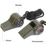 Sport si Outdoor - Camping - Accesorii camping si drumetii - Set 3 fluiere 3 in 1  IdeallStore® cu busola si termometru , 6 cm , verde - Infinity.ro