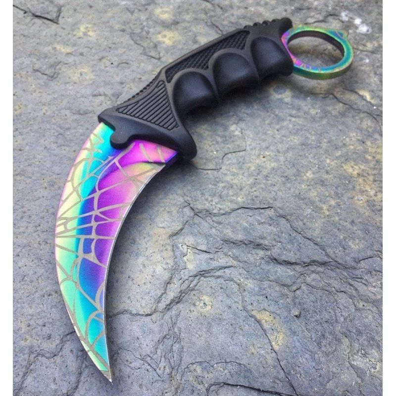 Sport si Outdoor - Sporturi de contact - Produse autoaparare - Set Box autoaparare si Cutit Karambit, 18.5 cm IdeallStore® , otel inoxidabil - Infinity.ro