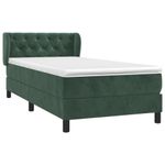 Casa si Gradina - Mobilier - Paturi si accesorii - Paturi - Pat box spring cu saltea, verde inchis, 80x200 cm, catifea - Infinity.ro