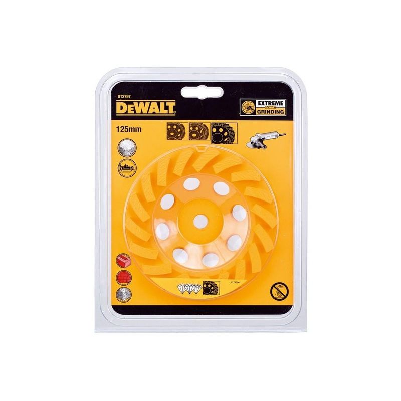 Casa si Gradina - Constructii - Scule electrice si accesorii - Accesorii polizare si slefuire - DeWALT - Disc cupa pentru polizat TURBO diamantat 125mm [DT3797-QZ] - Infinity.ro