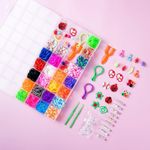 Jucarii, Copii si Bebe - Jucarii si jocuri - Jucarii & jocuri educative - Seturi de artizanat - Set creativ pentru copii, 1600 piese, benzi de cauciuc, creare bratari si bijuterii colorate, 14 x 25 x 2 cm, Ani 8+ - Infinity.ro