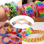 Jucarii, Copii si Bebe - Jucarii si jocuri - Jucarii & jocuri educative - Seturi de artizanat - Set creativ pentru copii, 1600 piese, benzi de cauciuc, creare bratari si bijuterii colorate, 14 x 25 x 2 cm, Ani 8+ - Infinity.ro