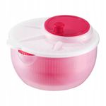 Casa si Gradina - Bucatarie si vesela - Ustensile bucatarie - Site bucatarie, strecuratori si accesorii - Uscator pentru salata si verdeturi Leticia, diametru 21 cm, roz - Infinity.ro