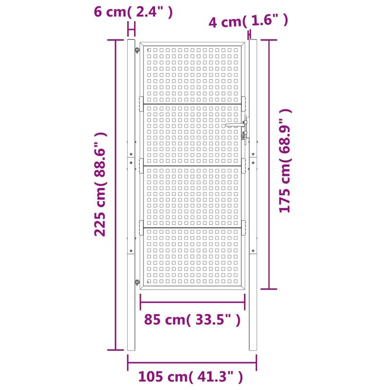 Casa si Gradina - Gradina si terasa - Garduri, panouri si accesorii - Poarta pentru gradina, antracit, 105x225 cm, otel - Infinity.ro