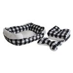 Petshop - Accesorii petshop - Culcusuri si custi - Culcusuri si saltele - Culcus catei cu paturica si jucarie alb-negru 50x40cm - Infinity.ro