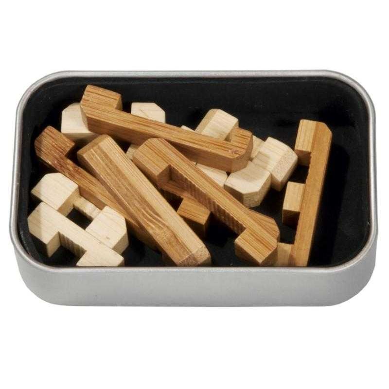 Jucarii, Copii si Bebe - Jucarii si jocuri - Jucarii & jocuri educative - Jocuri de memorie si inteligenta - Joc logic IQ din lemn bambus in cutie metalica-4 - Infinity.ro