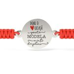 Fashion, accesorii si bijuterii - Femei - Bijuterii femei - Bratari femei - Bratara din argint cu snur model Doar o inima - Infinity.ro
