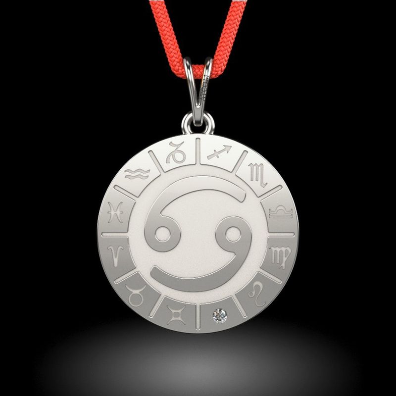 Fashion, accesorii si bijuterii - Femei - Bijuterii femei - Bratari femei - Pandantiv din argint cu snur model Cancer - Infinity.ro