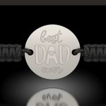 Fashion, accesorii si bijuterii - Femei - Bijuterii femei - Bratari femei - Bratara din argint cu snur impletit negru model Best Dad - Infinity.ro