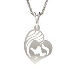 Fashion, accesorii si bijuterii - Femei - Bijuterii femei - Coliere femei - Lantisor cu pandantiv din argint model Mama si Fiica - Infinity.ro