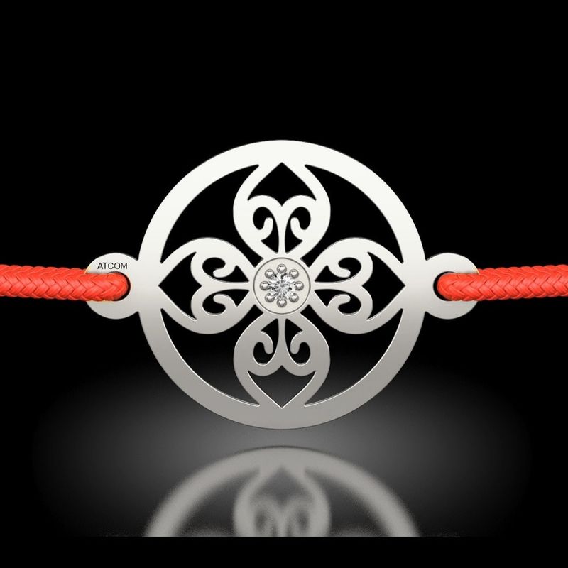 Fashion, accesorii si bijuterii - Femei - Bijuterii femei - Bratari femei - Bratara din argint cu snur model 64 - Infinity.ro