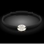 Fashion, accesorii si bijuterii - Femei - Bijuterii femei - Bratari femei - Bratara din argint cu snur impletit negru model Best Dad - Infinity.ro