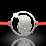 Fashion, accesorii si bijuterii - Femei - Bijuterii femei - Bratari femei - Bratara din argint cu snur model Mos Craciun zambitor - Infinity.ro