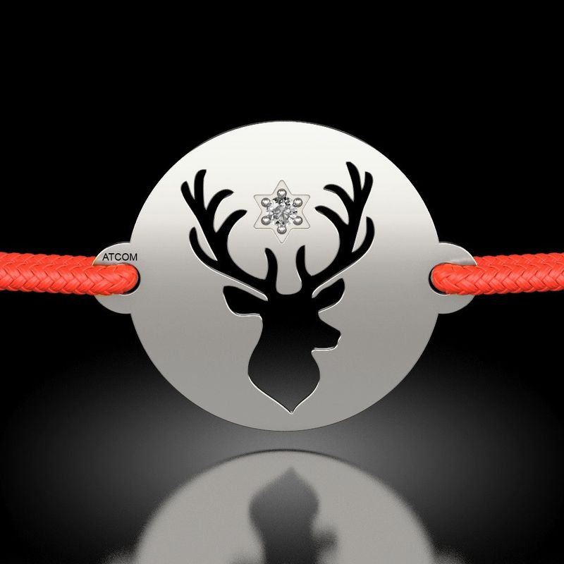 Fashion, accesorii si bijuterii - Femei - Bijuterii femei - Bratari femei - Bratara din argint cu snur model Marele ren - Infinity.ro