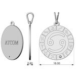 Fashion, accesorii si bijuterii - Femei - Bijuterii femei - Bratari femei - Pandantiv din argint cu snur model Cancer - Infinity.ro