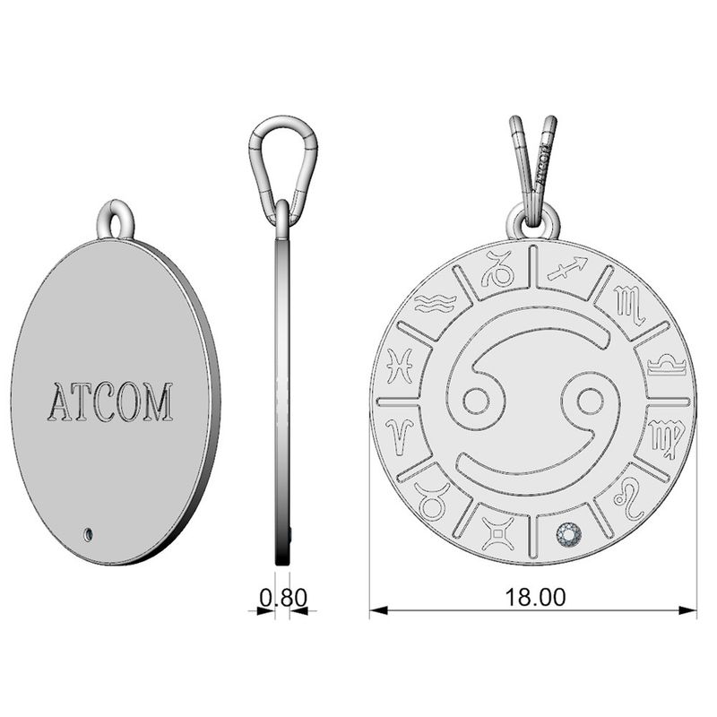 Fashion, accesorii si bijuterii - Femei - Bijuterii femei - Bratari femei - Pandantiv din argint cu snur model Cancer - Infinity.ro