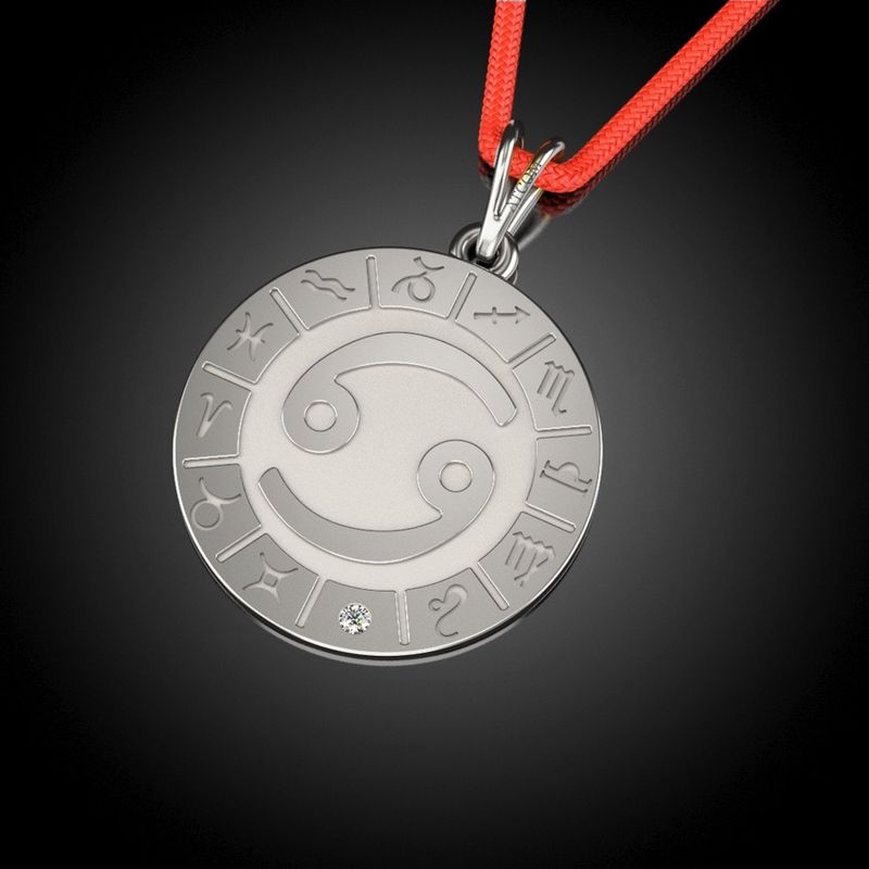 Fashion, accesorii si bijuterii - Femei - Bijuterii femei - Bratari femei - Pandantiv din argint cu snur model Cancer - Infinity.ro