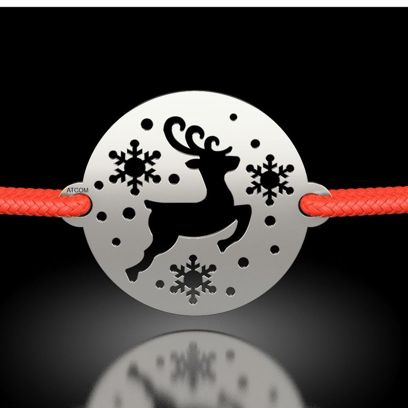 Fashion, accesorii si bijuterii - Femei - Bijuterii femei - Bratari femei - Bratara din argint cu snur model Renul zburator - Infinity.ro