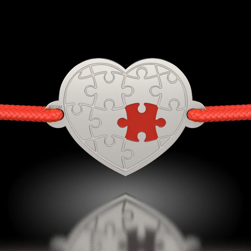 Fashion, accesorii si bijuterii - Femei - Bijuterii femei - Bratari femei - Bratara din argint cu snur model Puzzle frame - Infinity.ro