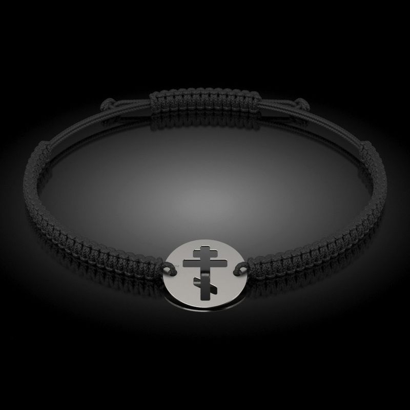 Fashion, accesorii si bijuterii - Femei - Bijuterii femei - Bratari femei - Bratara din argint cu snur model Ortodox 17 - Infinity.ro