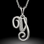 Fashion, accesorii si bijuterii - Femei - Bijuterii femei - Bratari femei - Colier din argint cu pandantiv Initiala Y - Infinity.ro