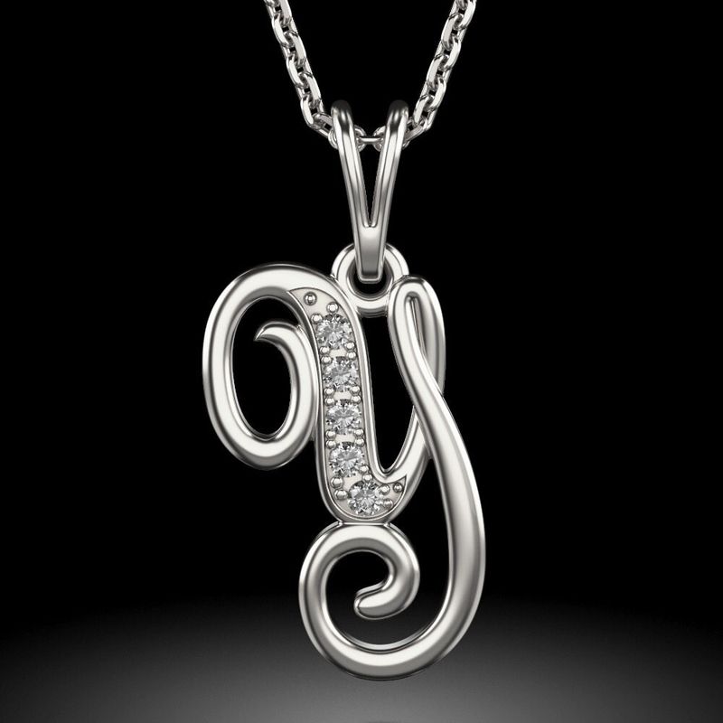 Fashion, accesorii si bijuterii - Femei - Bijuterii femei - Bratari femei - Colier din argint cu pandantiv Initiala Y - Infinity.ro