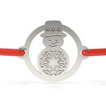 Fashion, accesorii si bijuterii - Femei - Bijuterii femei - Bratari femei - Bratara din argint cu snur model Om de zapada Palarioara - Infinity.ro