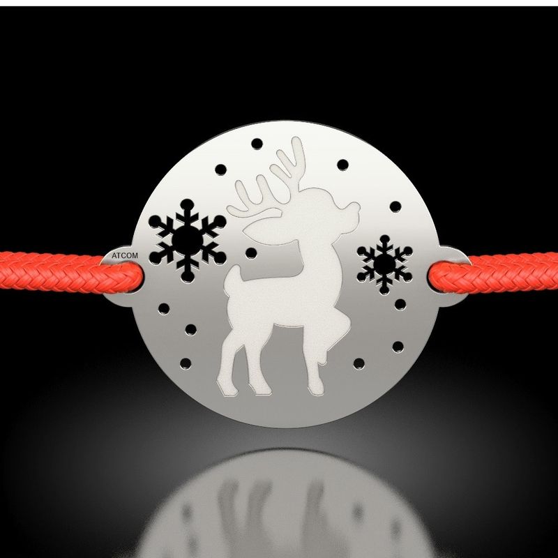 Fashion, accesorii si bijuterii - Femei - Bijuterii femei - Bratari femei - Bratara din argint cu snur model Micul ren - Infinity.ro