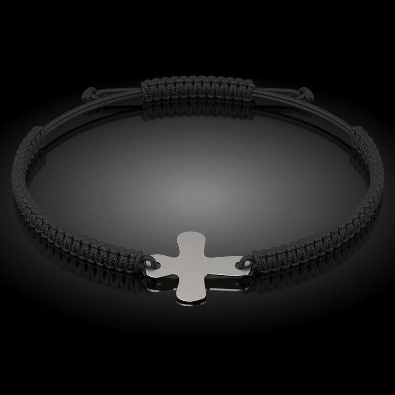Fashion, accesorii si bijuterii - Femei - Bijuterii femei - Bratari femei - Bratara din argint cu snur model Ortodox 03 - Infinity.ro