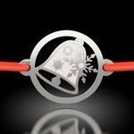 Fashion, accesorii si bijuterii - Femei - Bijuterii femei - Bratari femei - Bratara din argint cu snur model Clinchet de clopotel - Infinity.ro