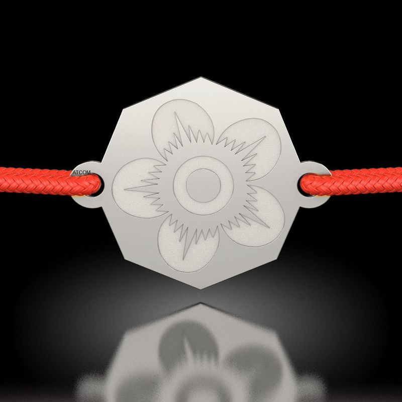 Fashion, accesorii si bijuterii - Femei - Bijuterii femei - Bratari femei - Bratara din argint cu snur model Panseluta - Infinity.ro