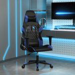 PC, gaming si accesorii - Gaming - Accesorii gaming - Scaune gaming - Scaun de jocuri, negru si albastru, piele ecologica - Infinity.ro