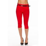 Fashion, accesorii si bijuterii - Femei - Imbracaminte femei - Pantaloni femei - Pantaloni trei-sferturi conici, rosu, marimea L - Infinity.ro