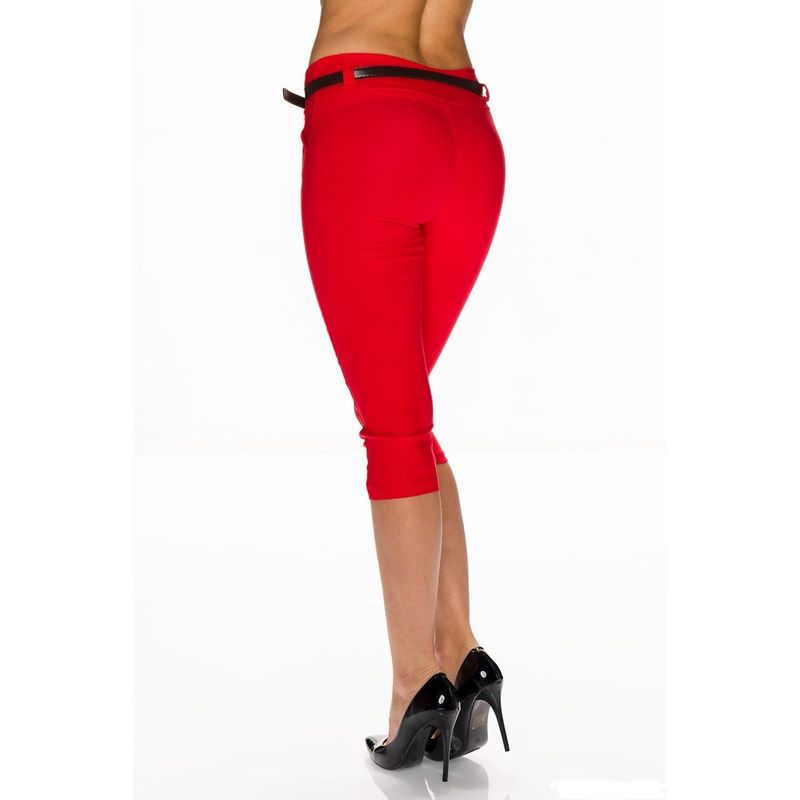 Fashion, accesorii si bijuterii - Femei - Imbracaminte femei - Pantaloni femei - Pantaloni trei-sferturi conici, rosu, marimea M - Infinity.ro