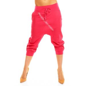 Pantaloni subtiri cu snur si elastic in talie, roz, S/M